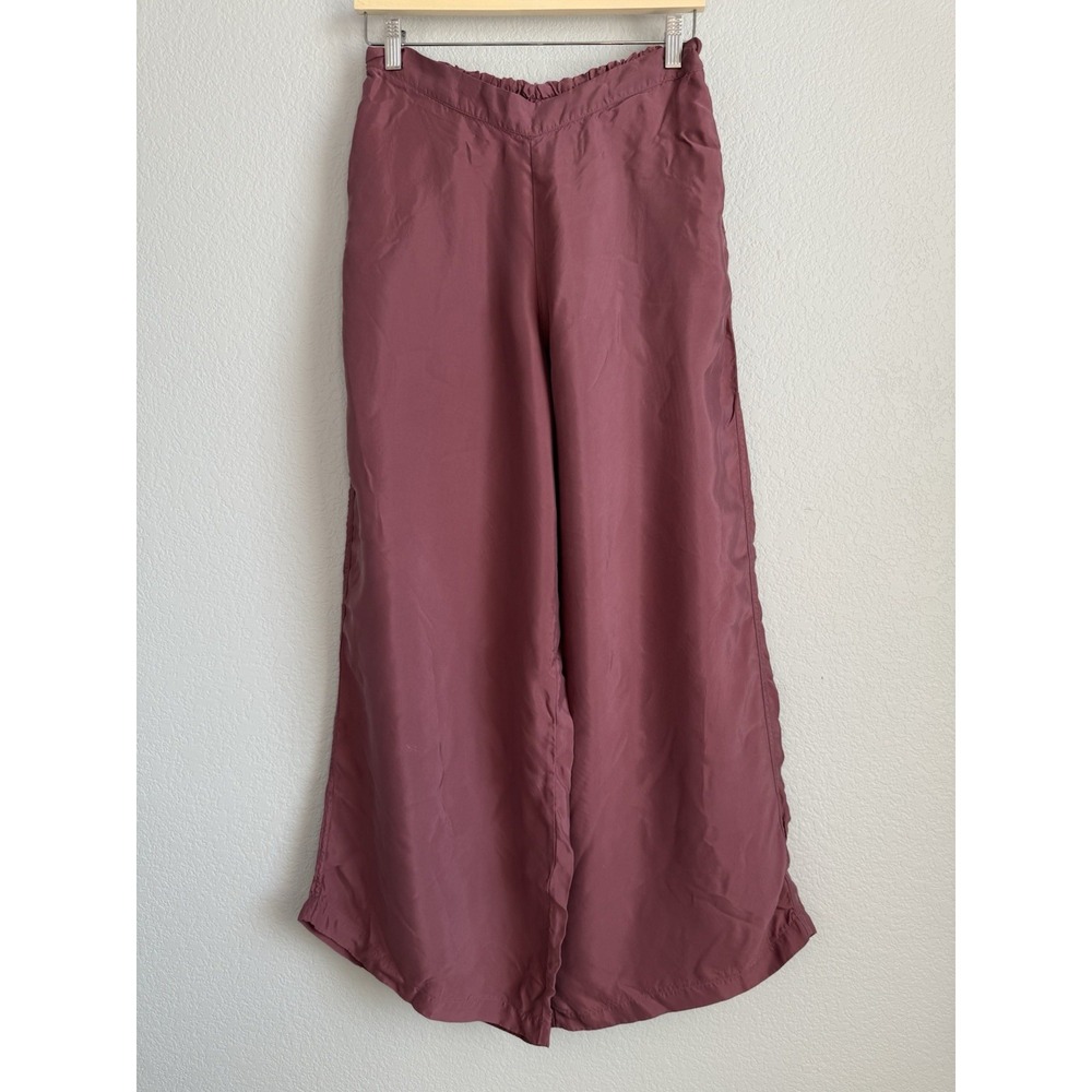 Athleta Calm Cool Pant Women's M Rose Pink Wide Leg Breathable Lightweight Silky - Picture 4 of 11